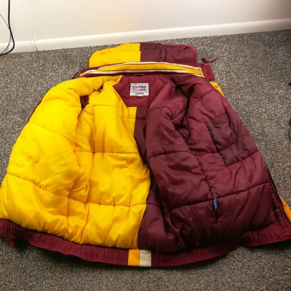 Vintage Washington Redskins Puffer Jacket Starter Pro Line Hooded Mens Large - Picture 4 of 14